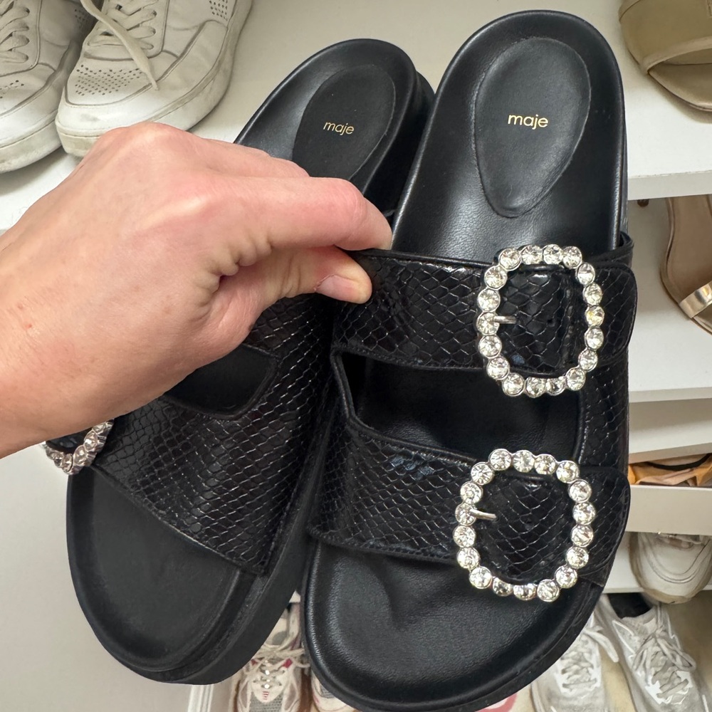 Black Sandals with Embellishments